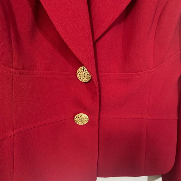 Liz Claiborne Suits NWT Red Pepper Suit Jacket Blazer Gold Buttons Sz 8 - Picture 4 of 12